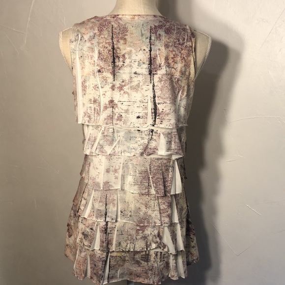 Cold water Creek Small 6-8  Ruffles all around Shirt Looks like Aspen Trees - Picture 5 of 9